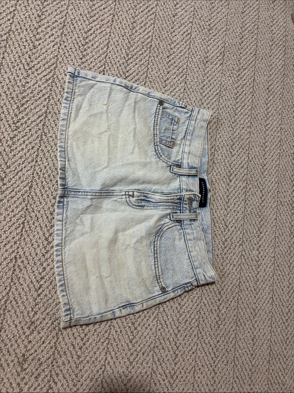 Aeropostale Light Wash Denim Mini Skirt
